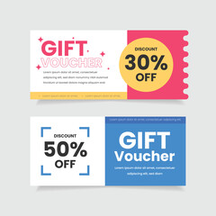 Gift voucher template 50 and 30 percent discount