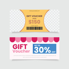 Set of gift voucher coupon template