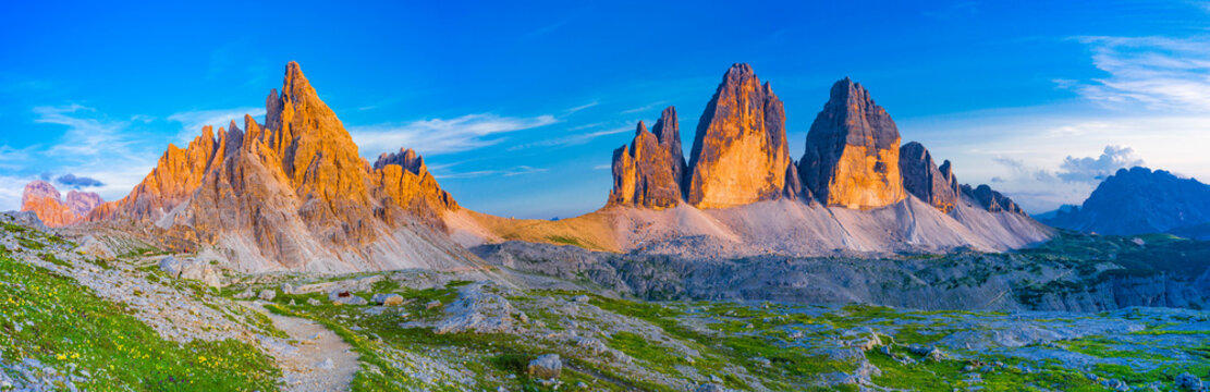 Alpengl&uuml;hen - Drei Zinnen Panorama - Dolomiten