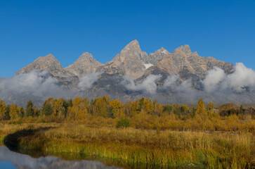 Autumn Landscape Reflection in the Tetons