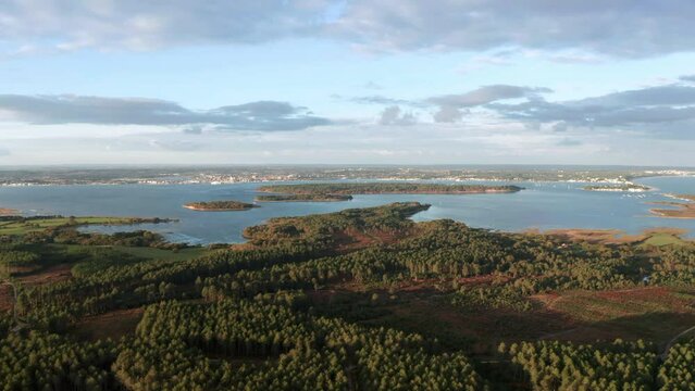 Brownsea Island aerial shot, Poole, Dorset, UK