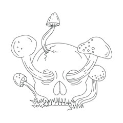 Halloween theme outline illustration for coloring page