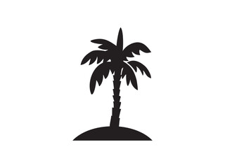 coconut palm tree icon, tropical beach or island symbols