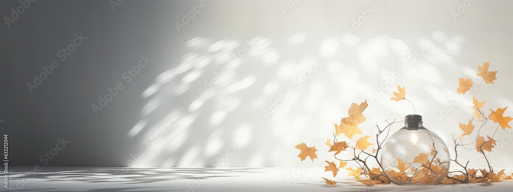Poster an original light background image with a slight shadow of a plant for the presentation of various p