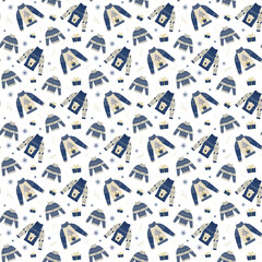 Christmas ugly sweater party, decoration for Christmasm, seamless pattern vector ugly sweater party