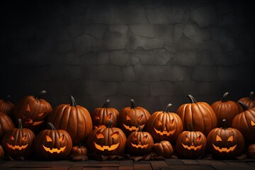 Realistic Halloween Pumpkin Background, Embrace the Spooky Season Created with Generative AI