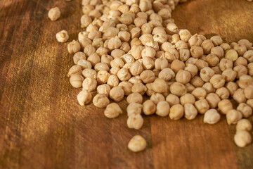 chickpeas on a wooden countertop