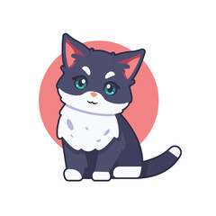cute cat cartoon character illustration vector