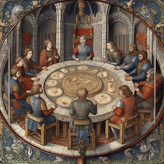 Knights of Round Table. Council of Knights..