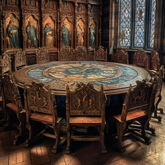 Knights of Round Table. Council of Knights..