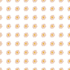 Retro groovy flowers seamless pattern. Vintage floral background. Abstract stylized botanical wallpaper
