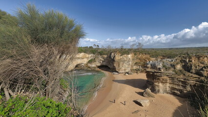 Side view of Lorge Ard Gorge beach as seen from the Shipwreck Walk. Port Campbell NP-Australia-822