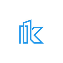 letter k for real estate logo vector