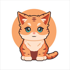 cute cat cartoon character illustration vector