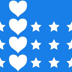 Obraz premium Seamless pattern with hearts and stars on background. Vector illustration. Valentine's day card.