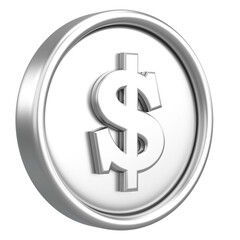 Obraz premium Dollar coin. 3D money. 3D illustration.