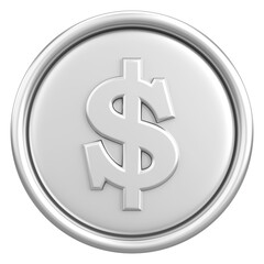 Dollar coin. 3D money. 3D illustration.