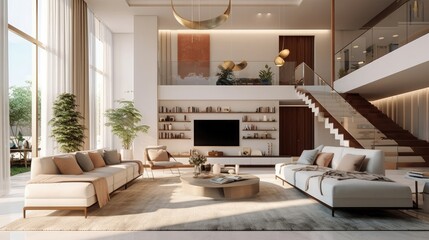 Luxury Living Room with modern decoration  