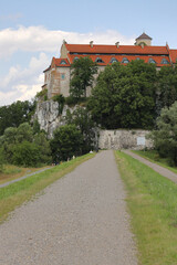 Fototapeta na wymiar Bicycle path, Tyniec Benedictine Abbey, near Krakow. 