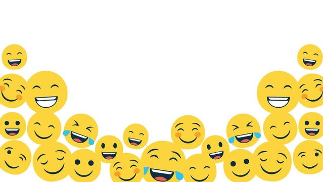 Happy world smile day Background animation with emojis composition.