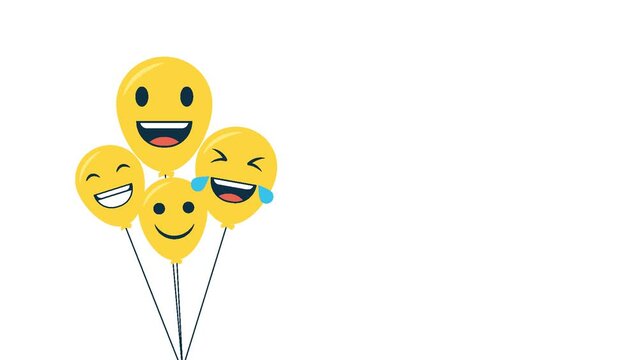 Happy world smile day Background with animation balloon emojis composition.