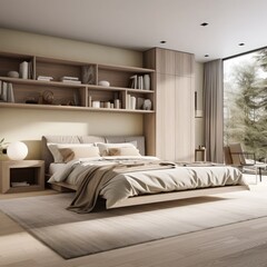 Interior Decoration of Modern Bed Room with Furniture 