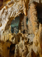 Stalactites in a cave, nature as an artist