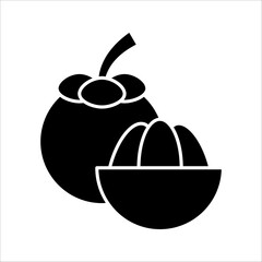Mangosteen Logo, Health Fruit Design, Garden Farmer vector illustration on white background
