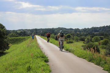 Fototapeta premium Bicycle path, Tyniec-Krakow route.