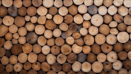 closeup of log wall Generative AI
