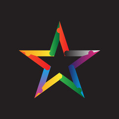 Colorful Star Puzzle Logo, Background Simple Design