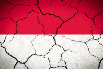 Indonesia - cracked country flag