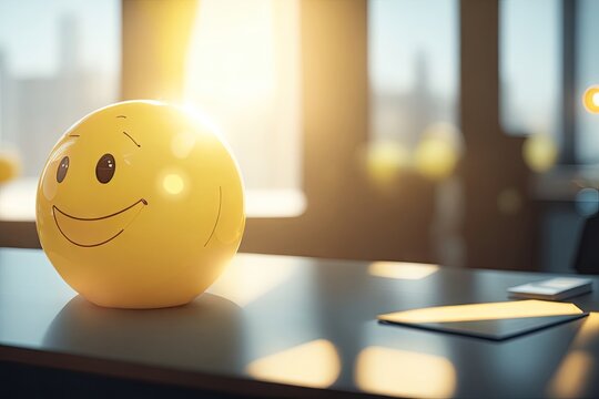 Positivity emoticon in the workplace. ai generative