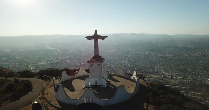 Aerial view of the Cristo Rei Huila Province Lubango Angola