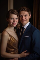 portrait of a couple at a wedding reception