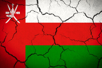 Oman - cracked country flag