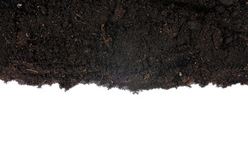 Heap of soil isolated on white background