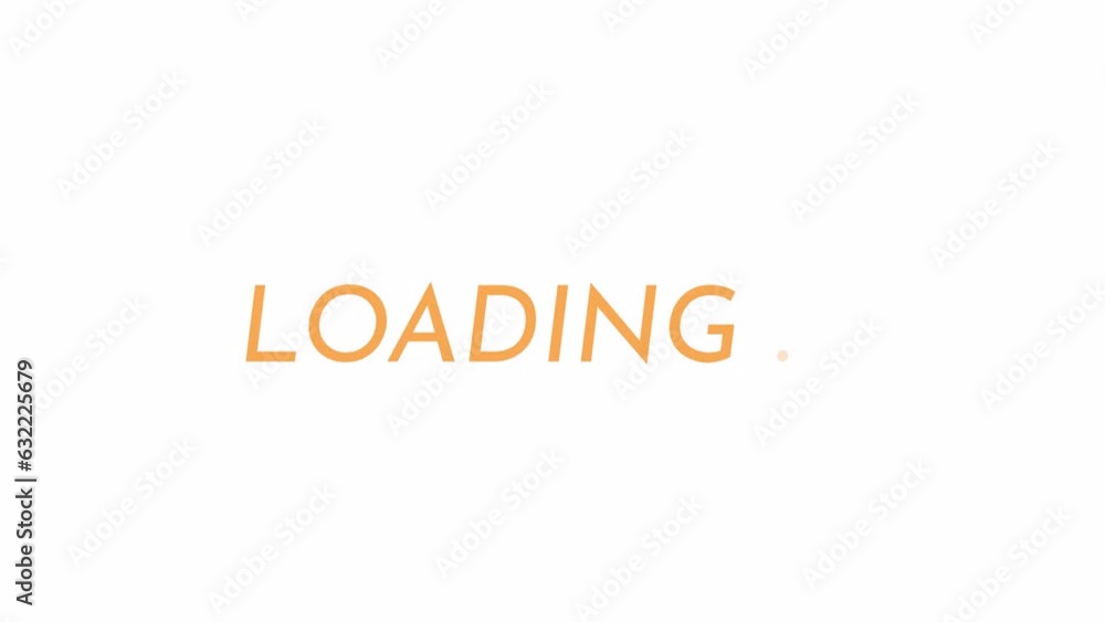 Poster slanted thin linear upper case orange 2d loading text animation. cursive lettering animated cartoon 
