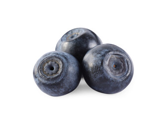 Delicious ripe bilberries isolated on white. Seasonal berries