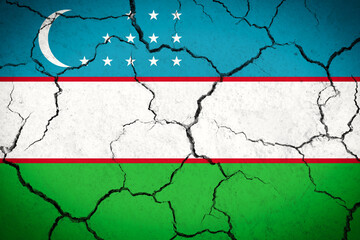 Uzbekistan - cracked country flag