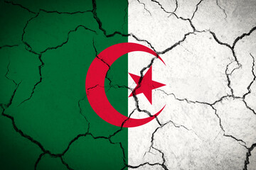 Algeria - cracked country flag - obrazy, fototapety, plakaty