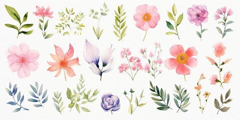 Journey into Beauty: Watercolor Floral Backgrounds  Generative AI Images