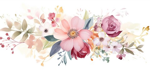 Beautifully Handcrafted: Watercolor Floral Backgrounds  Generative AI Images