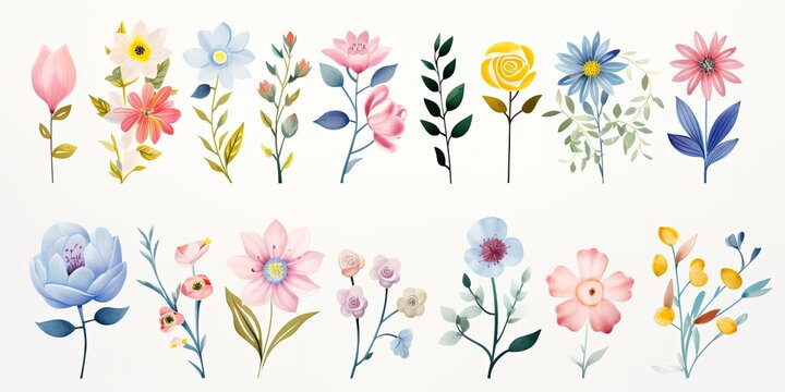 Trendy and Timeless: Watercolor Floral Backgrounds  Generative AI Images