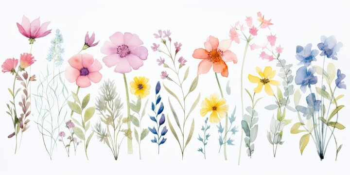 Dive into Beauty: Watercolor Floral Backgrounds  Generative AI Images