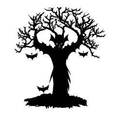 Halloween background with its Silhouette portrayal of nature and horror and the traditional Halloween symbols It is evident that this artwork is suitable for any Halloween-related project in all forms