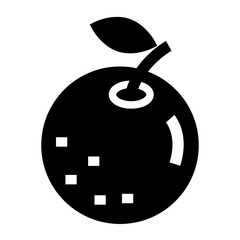 フルーツ、オレンジを表す塗りつぶしスタイルのアイコン