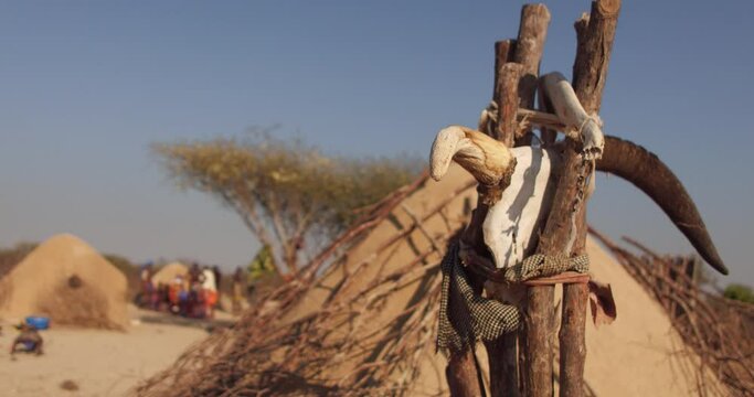Mucubal Totems Made With Cattle Horns Virie Area Angola