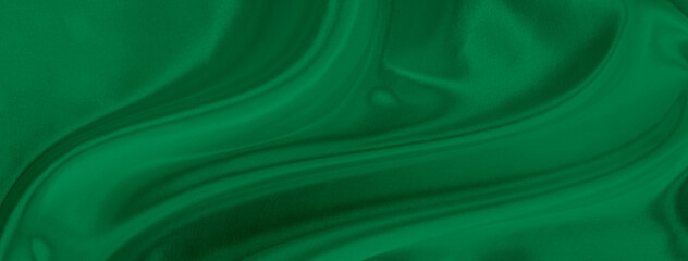 Obraz premium Black green satin dark fabric texture luxurious shiny that is abstract silk cloth background with patterns soft waves blur beautiful.