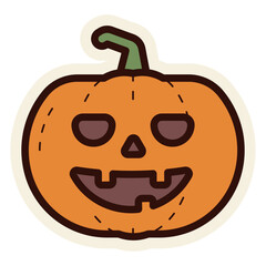 carved pumpkin sticker
